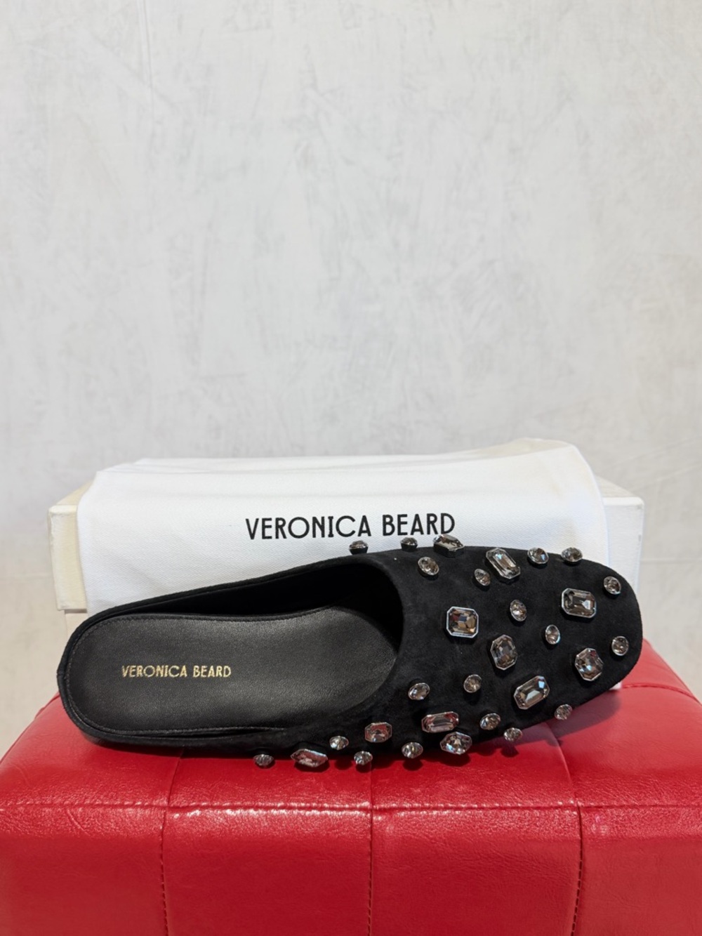 VERONICA BEARD Narcisa Crystal Embellished Mule Black J8334L1001,Sizes 6, 6.5, 8